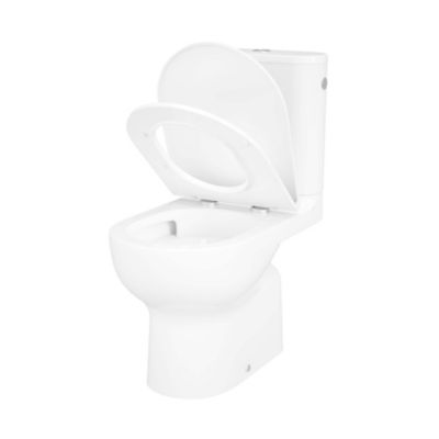 Pack WC à poser sans bride vortex avec abattant déclipsable et frein de chute, sortie verticale, GoodHome Cavally