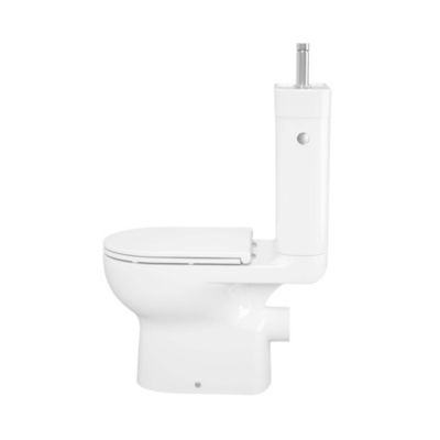 Pack WC à poser sans bride vortex avec lave-mains intégré, abattant déclipsable et frein de chute, sortie horizontale, GoodHome Cavally