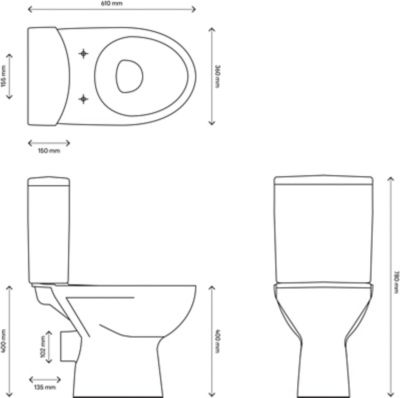 Pack WC à poser sortie horizontale GoodHome Lagon NF