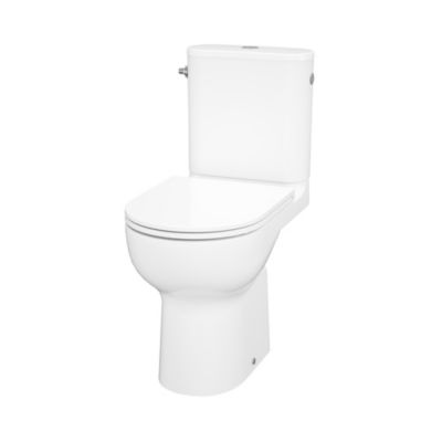 Pack WC à poser sur-élevé sans bride vortex sortie horizontale, avec abattant déclipsable et frein de chute, GoodHome Cavally