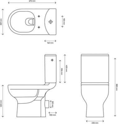 Pack WC à poser surélevé sans bride avec sortie horizontale GoodHome Cavally
