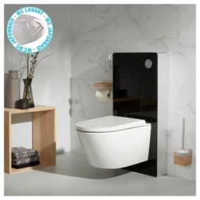 Pack wc avec cuvette lavante - Façade en verre noir-Wc japonais