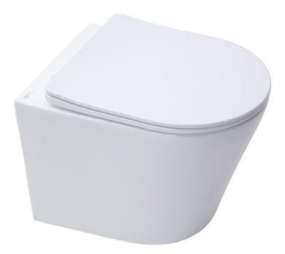 Pack WC Bâti autoportant + WC suspendu sans bride Infinitio + Abattant softclose + Plaque Blanche + Set d'isolation phonique