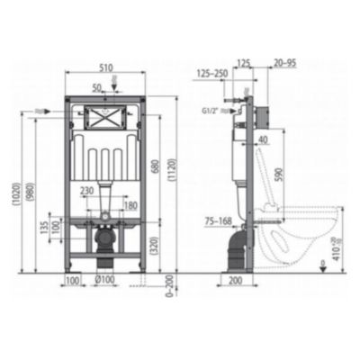 Pack WC Bâti-support Autoportant + WC SAT sans bride fixations invisibles + Abattant softclose + Plaque