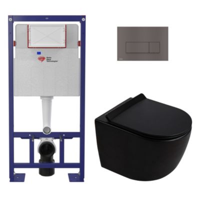 Pack WC bâti-support autoportant + WC suspendu sans bride Ceramia PixL ...