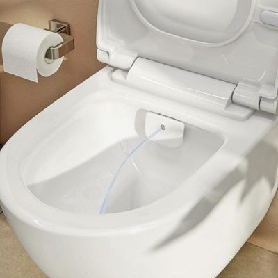 Pack WC Bâti-support Rapid SL + WC sans bride avec fonction bidet thermostatique + Plaque chrome
