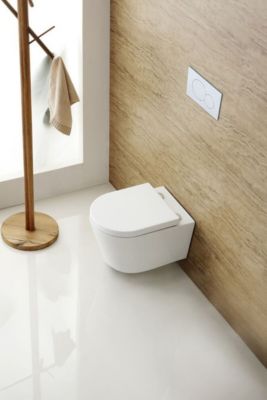 Pack WC bâti-support + WC SAT sans bride + Abattant softclose + Plaque ...