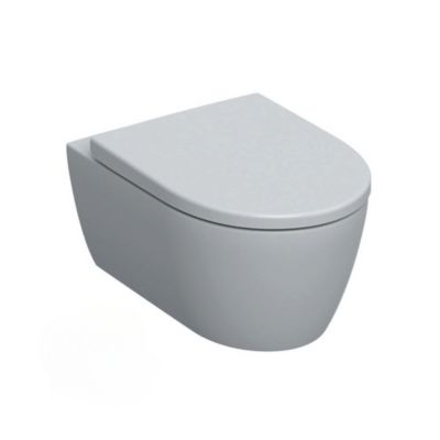 Pack WC Bati-support Geberit Duofix extra-plat + WC sans bride Geberit iCon + Abattant softclose + Plaque blanche (SLIM-iCon-B)