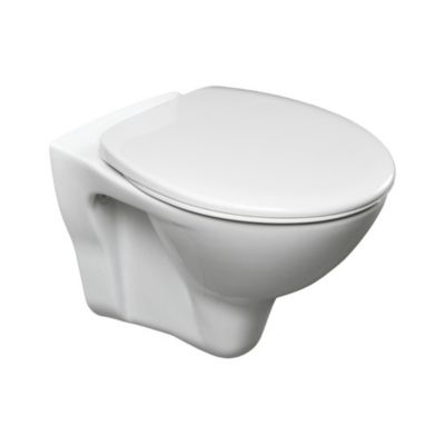 Pack WC Bati-support Geberit Duofix + WC Cersanit S-line Pro + Abattant + Plaque blanche (S-LineProGeb3)