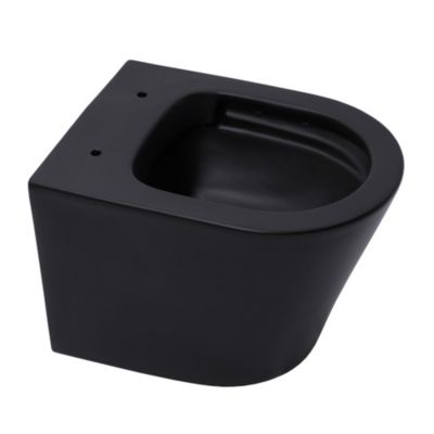 Pack WC Bati-support Geberit Duofix + WC sans bride SAT Infinitio Noir mat + Abattant frein de chute + Plaque Noire (BlackInfini
