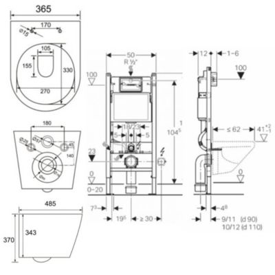 Pack WC Bati-support Geberit + WC Swiss Aqua Technologies Infinitio sans bride