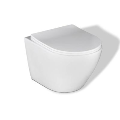 Pack WC GEBERIT Bâti-support Duofix+WC Slim Soft-Close ROLO blanc+tapis d'isolation acoustique+plaque blanc
