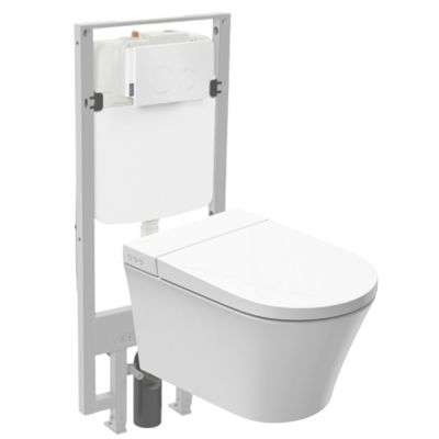 Pack WC lavant sans bride JACOB DELAFON Seine avec télécommande + bâti ...