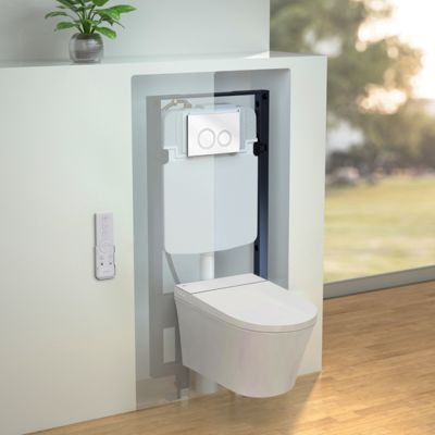 Pack WC lavant sans bride JACOB DELAFON Seine avec télécommande + bâti ...