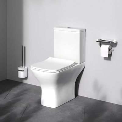 Pack WC à poser sortie horizontale sans bride, Gem, avec couvercle de siège Softclosing, FlashClean, CGA8601PSC Blanc AM.PM