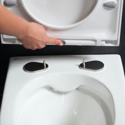 Pack WC Rapid SL + Cuvette sans bride SAT, fixations invisibles + Plaque Chrome (RapidSL082-SATrimless-1)