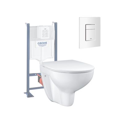 Pack WC sans bride Bau Ceramic slim avec abattant + Bâti support SL ...