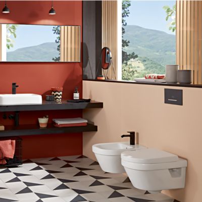 Pack WC sans bride VILLEROY ET BOCH Architectura avec abattant + bâti-support sol et mur Viconnect PRO + plaque blanche