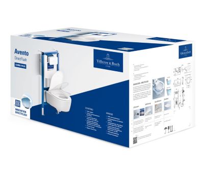 Pack WC suspendu avec bâti + WC, Villeroy et Boch Avento