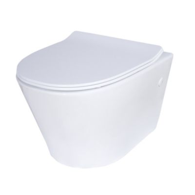 Pack WC suspendu blanc cuvette sans bride Fuerte et bâti-support sol et mur Grohe