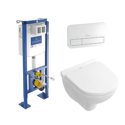 Pack WC suspendu compact sans bride VILLEROY ET BOCH O.novo + abattant ...
