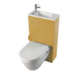 Pack WC au sol : lave-mains intégré et robinet chromé - Batiproduits