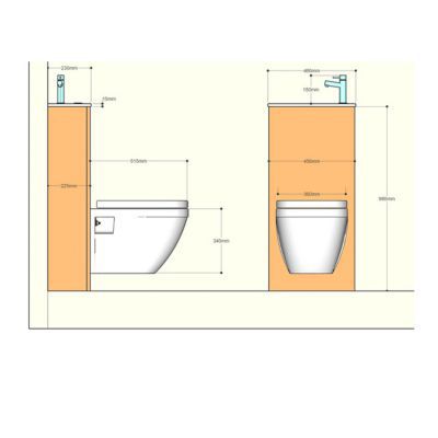 Pack WC suspendu et lave-mains Duo