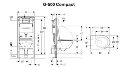Pack WC suspendu Geberit G-500 Compact