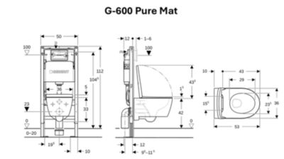 Pack WC suspendu Geberit G-600 blanc mat