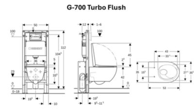 Pack WC suspendu Geberit G-700 Turboflush
