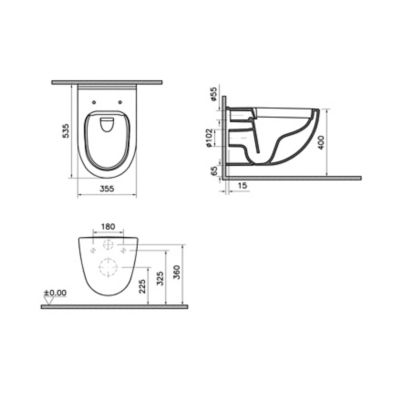Pack WC suspendu sans bride + bâti, GoodHome Winam