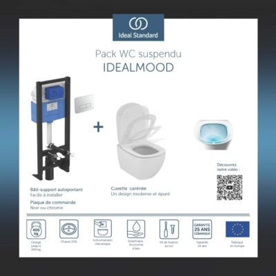 Pack WC suspendu sans bride blanc Ideal Standard IdealMood