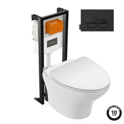 Pack WC suspendu sans bride compact JACOB DELAFON Nouvelle vague+ bâti ...