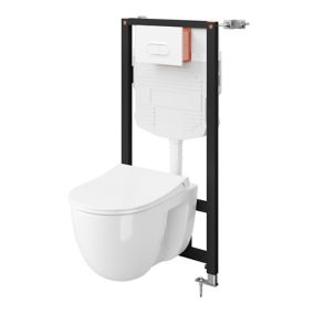 Cuvette WC suspendu GoodHome Lagon en céramique avec abattant duroplast  blanc