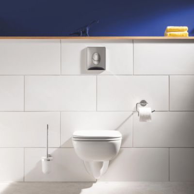 Pack WC suspendu sans bride GROHE Bau Cerami avec bâti support Rapid SL Project et plaque de commande Start blanc