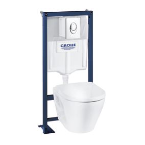 Cuvette WC suspendue - WC suspendu rimfree sans bride RENOVA COMPACT caréné  avec abattant frein de chute - Geberit : : Bricolage