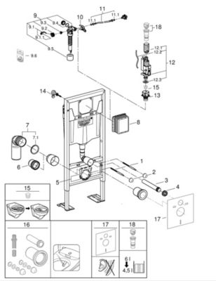 Pack WC suspendu sans bride Grohe Solido Vortex
