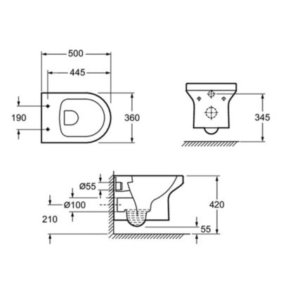 Pack WC suspendu sans bride  JACOB DELAFON + Bâti support wc Grohe + plaque commande chromé rond Quickfix