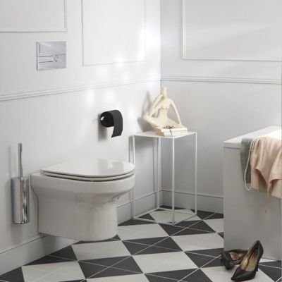 Pack WC suspendu sans bride  JACOB DELAFON Elite + bâti-support + plaque Noir brillant/Noir mat + accessoires