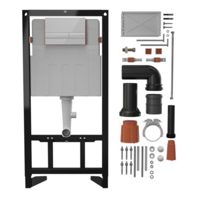Pack WC suspendu sans bride Luvia avec bâti-support sol et mur autoportant Silgo GoodHome