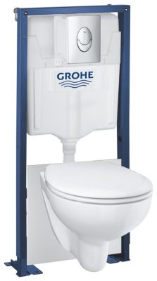 Pack WC suspendu sans bride sortie horizontale Grohe Solido Bau Air