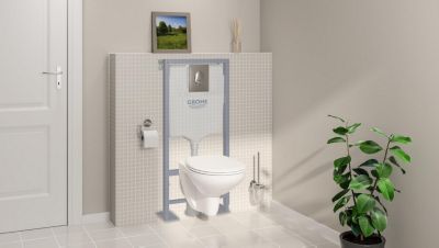 Pack WC suspendu sans bride sortie horizontale Grohe Solido Bau Air