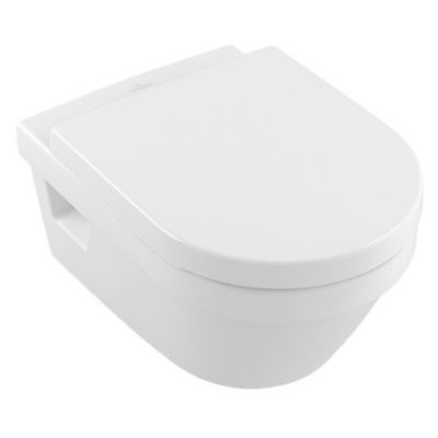 Pack WC suspendu sans bride VILLEROY ET BOCH Architectura + abattant + plaque blanche + bâti Grohe