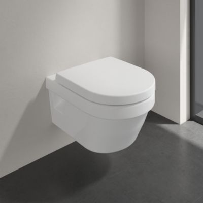 Pack WC suspendu sans bride VILLEROY ET BOCH Architectura + abattant + plaque chromée + bâti Grohe