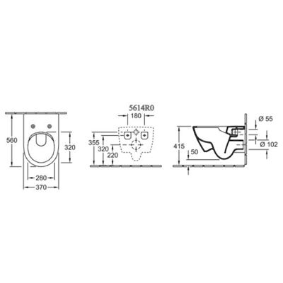 Pack WC suspendu sans bride VILLEROY ET BOCH Subway 2.0 blanc Alpin + abattant + plaque blanche + bâti Grohe