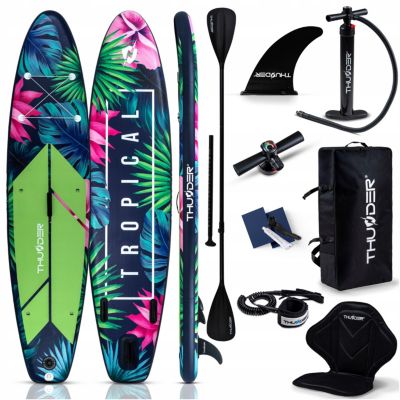 Paddle gonflable 320 cm planche SUP pour nager Thunder résistante avec siège pagaie et sac à dos 1 pièce.