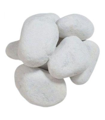 Paillage minéral Galet marbre blanc Carrare 40-60mm  10 sacs 25 kg - F-PAI011-10x25