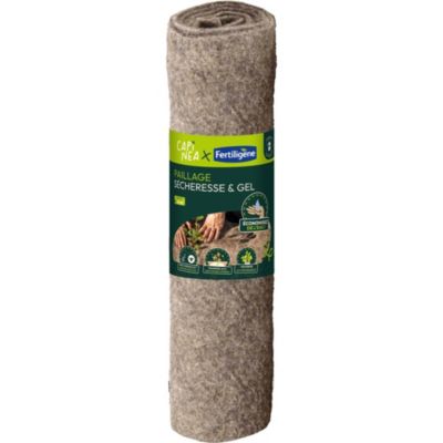 Paillage naturel anti-sécheresse et gel, rouleau de 4m², Fertiligène Capinéa