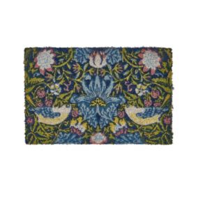 Paillasson avec motif floral 40 x 60 cm en fibre de coco multicolore SAKESAR