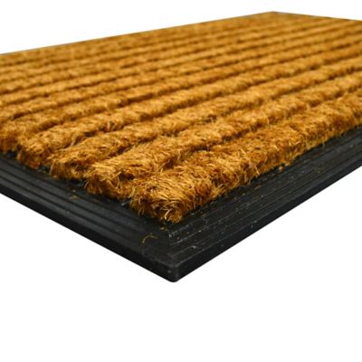 Paillasson coco caoutchouc Bugala à rayures GoodHome L.45 x l.75 cm